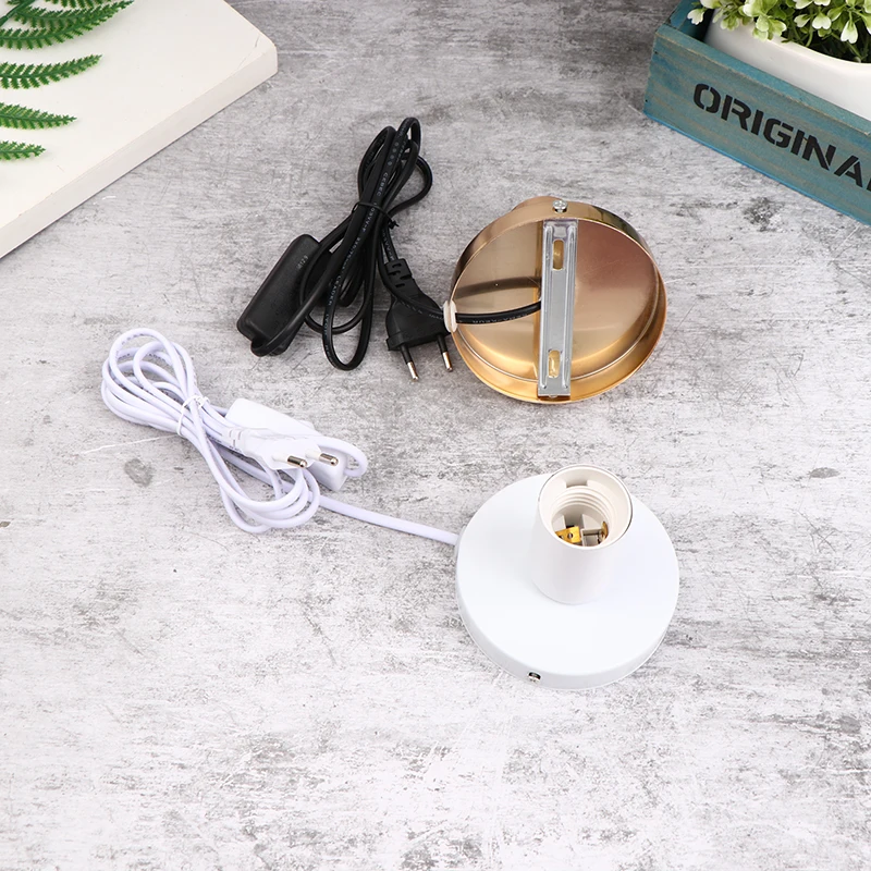 1.5M Cable Night Light With Line Lamp Head E27 Lamp Socket Table Lamp Decoration Lamp Polished Metal Desktop Lamp Base Holder