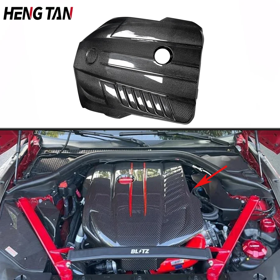 For Toyota Supra A90 2019+ Carbon Fiber OEM Engine Cover Hood Kit Replacement Glossy Finish Inner Drift Tuning Aero Part