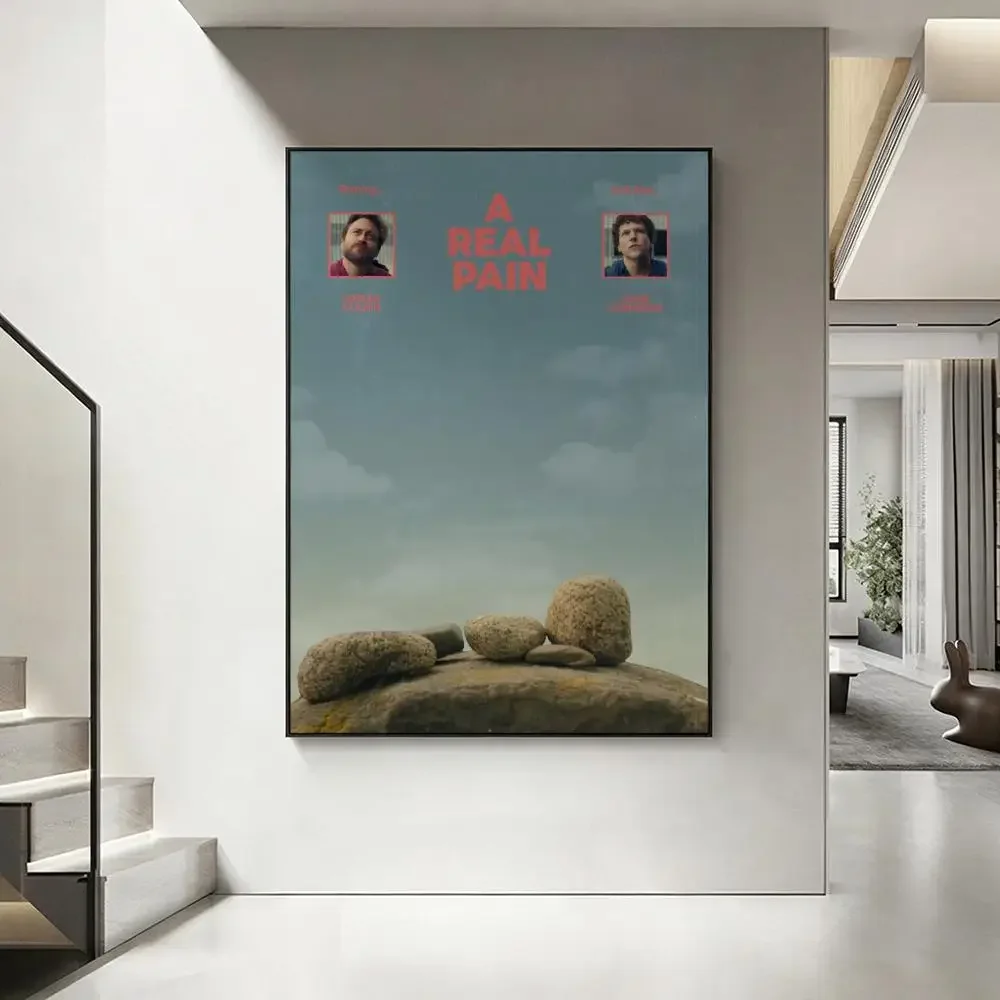 Movie A Real Pain Poster HD Art Waterproof Sticky Wall Home Decoration Aesthetic