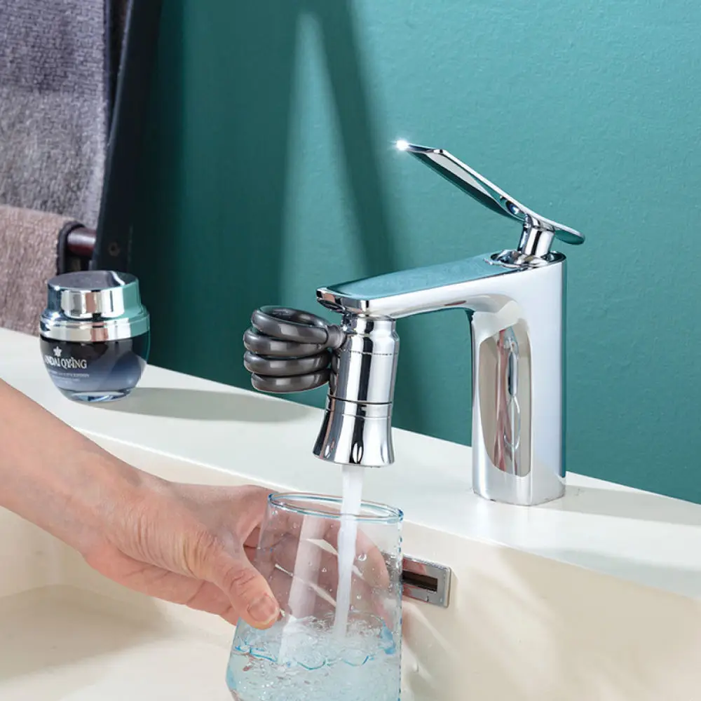 Flexible Kitchen Faucet Extension Sprayer Head Rotatable Anti Splash Aerator Pull Out Sink Basin Tap Cleaning Device