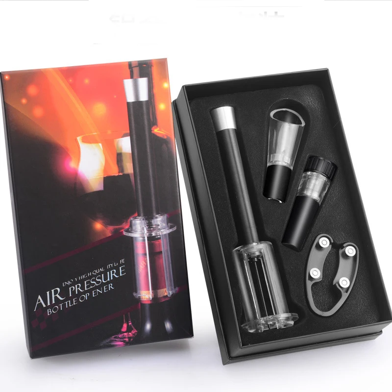 Air Pressure Pump Bottle Opener Wine Red Wine Opener Set Gift Box Includes Wine Opener Kit Vacuum Stopper and Wine Pourer Tool