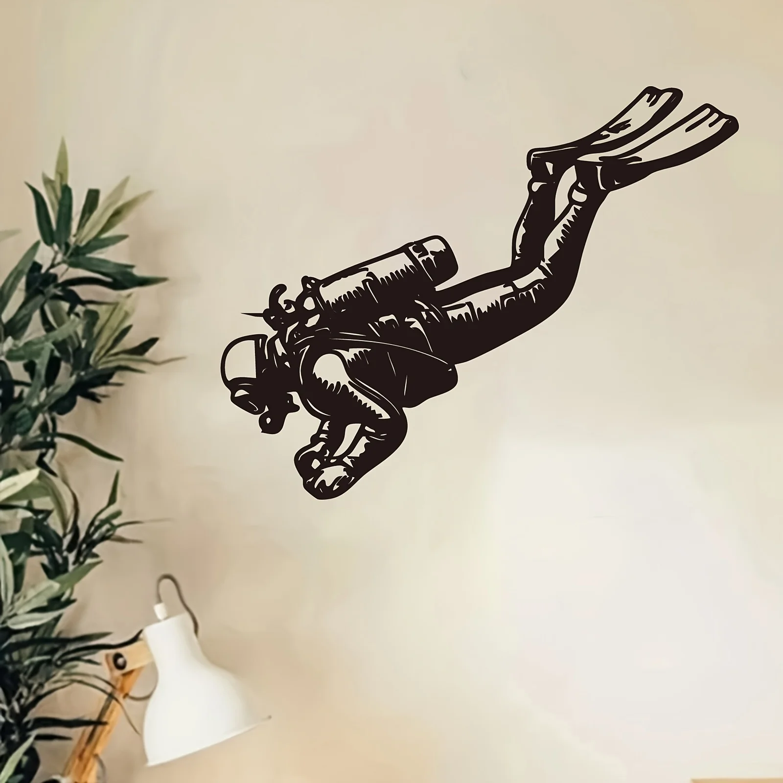 CIFBUY Scuba Diver Metal Wall Art Waterproof Durable Iron Craft Decor For Entryway Patio Garden Home Interior Gift
