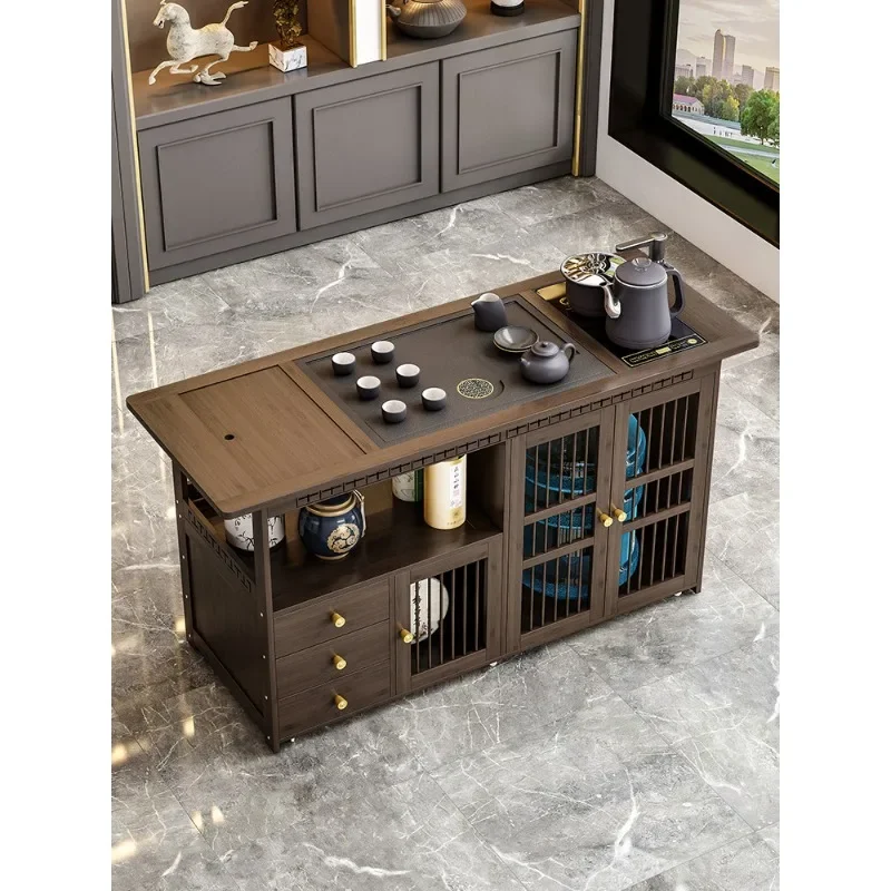 

Mobile tea table household balcony with wheel