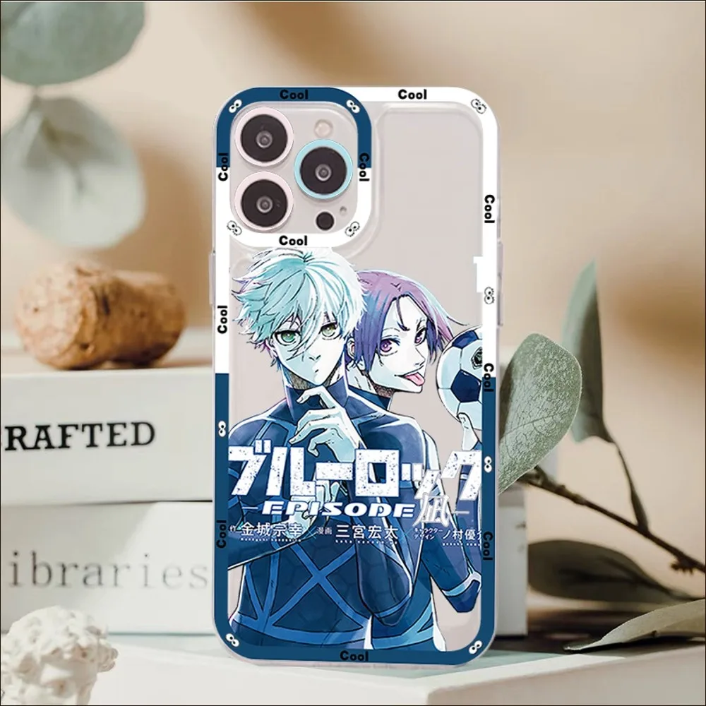 Blue Lock Anime Phone Case For iPhone 14 13 12 11 Pro Max Mini X Xs XR 6 7 8 Plus SE 2020 Transparent Case