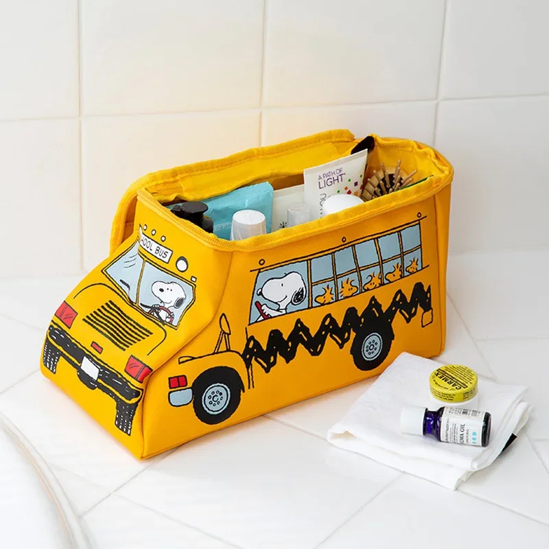 Snoopy Bus Shape Women Outdoor Storage Bag Toiletries Organize Cosmetic Bag Portable Waterproof Female Travel Make Up Cases Gift