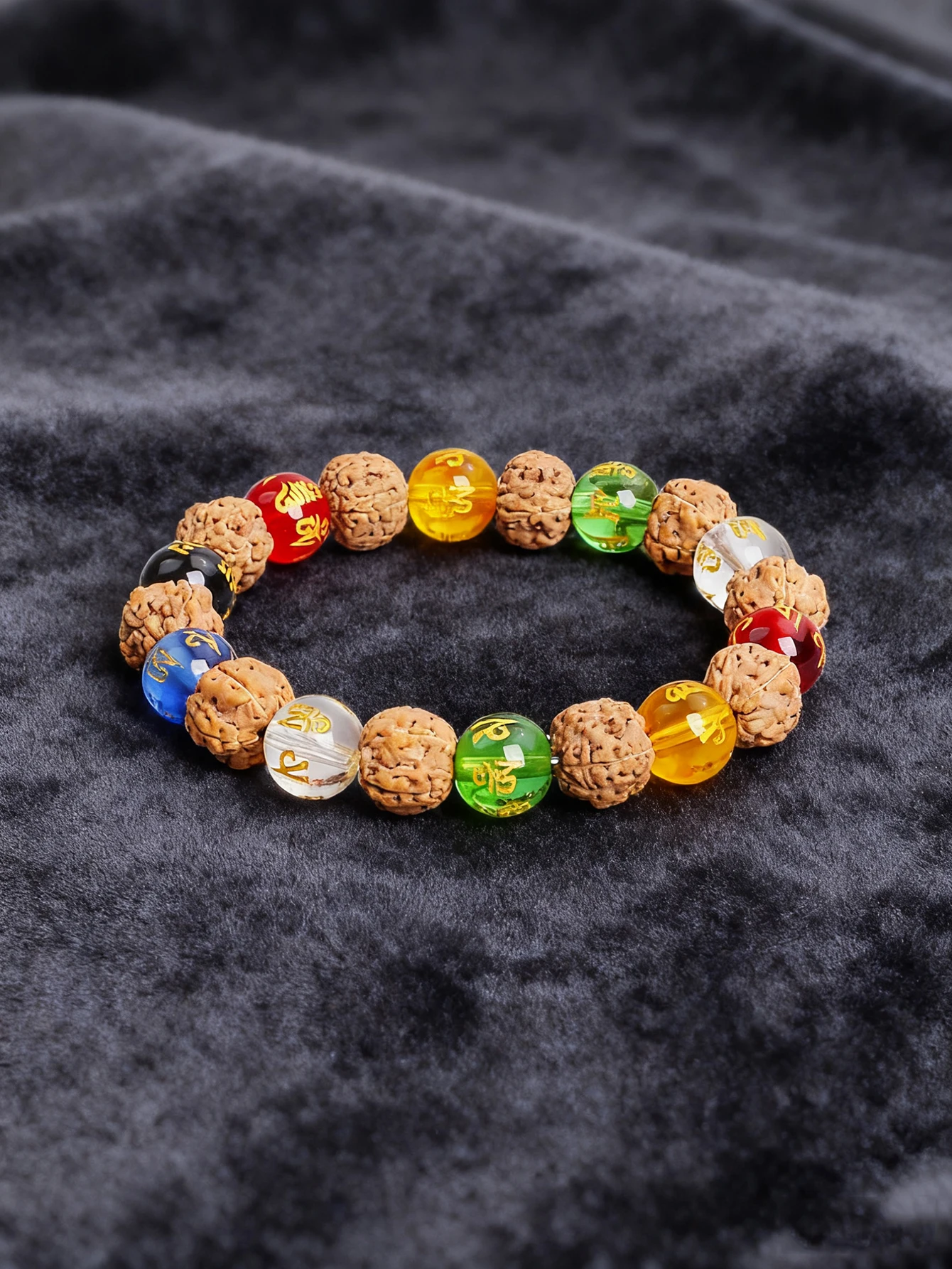 

Healing Crystal Six True Words Bead Bracelet & Vajra Bodhi Rudraksha for Promoting Vigour and Spiritual Protection Stone Jewelry