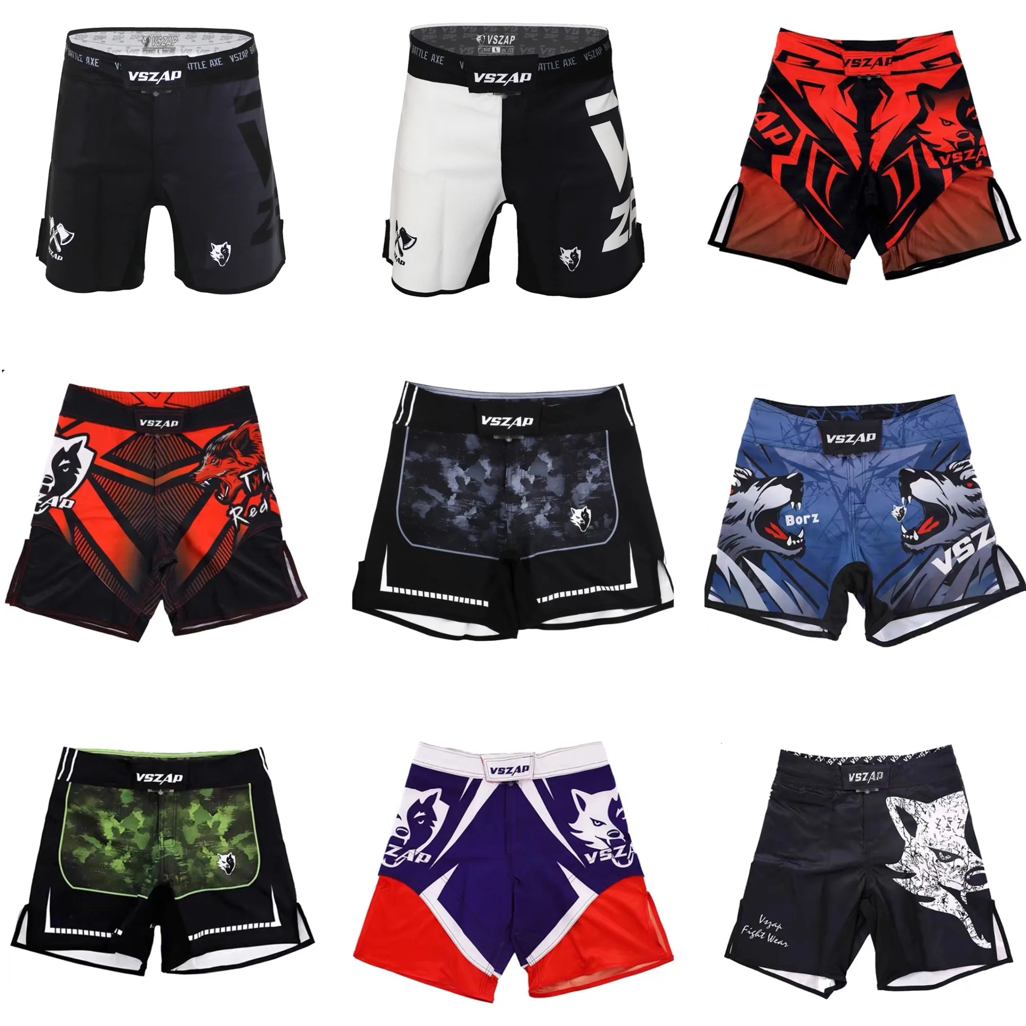 Men Women Athletic MMA Training Shorts Flexible Split‑Seam Fight Shorts Animal Sublimation Grappling BJJ Boxing Training Pants