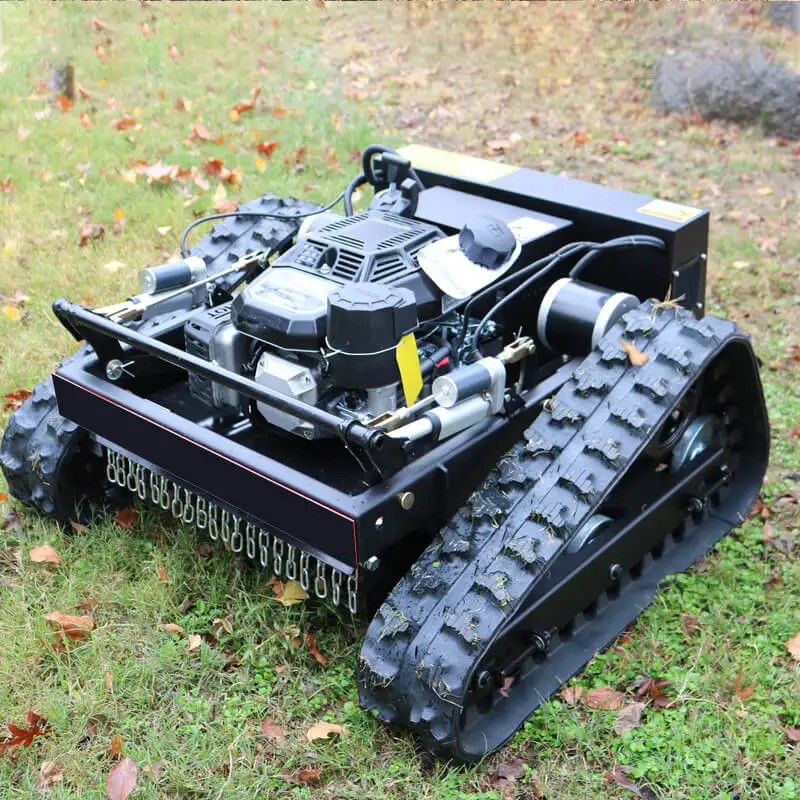 

Engine All Terrain Grass Cutting Machine Agriculture Rubber Tracks Remote Control Robot Lawn Mower