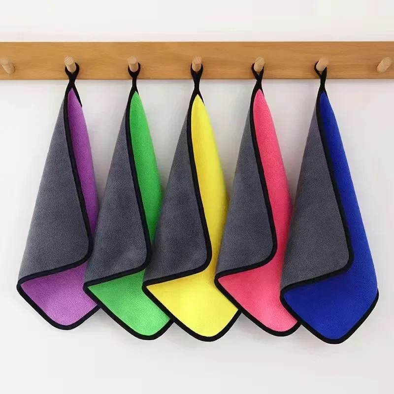 500GSM Microfiber Car Cleaning Towel 3pcs 30x60cm Soft Absorbent Car Wash Cloth Auto Detailing Drying Rag Glass Cleaning Towel