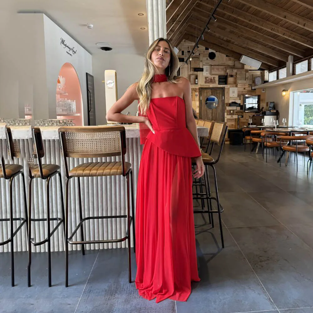 

Msikoods красные плиссированные платья для выпускного вечера без бретелек элегантные вечерние платья свадебное платье для женщин торжественное платье по индивидуальному заказу