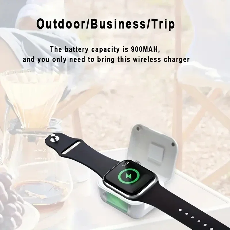 شاحن لاسلكي للساعة الذكية المغناطيسي من النوع C ، قاعدة شحن سريع لساعة أبل iWatch 8 ، 7 ، 6 ، 5 ، SE ، 4 ، 3 ، 2 Ultra ، للطوارئ