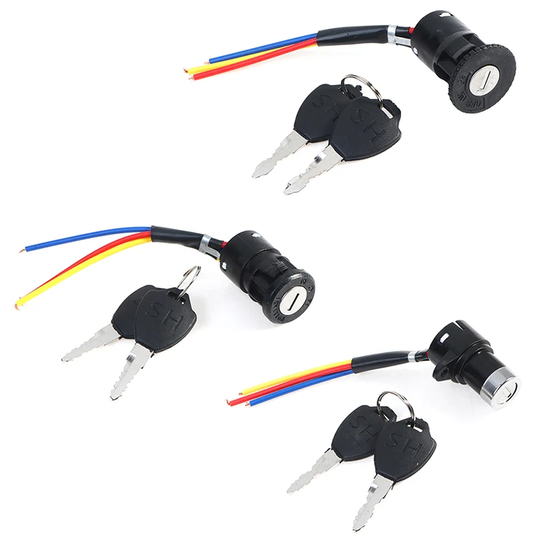 New Universal Electric Bicycle Ignition Switch Key Power Lock Dustproof Portable Cycling Parts For Electric Scooter Anti Theft
