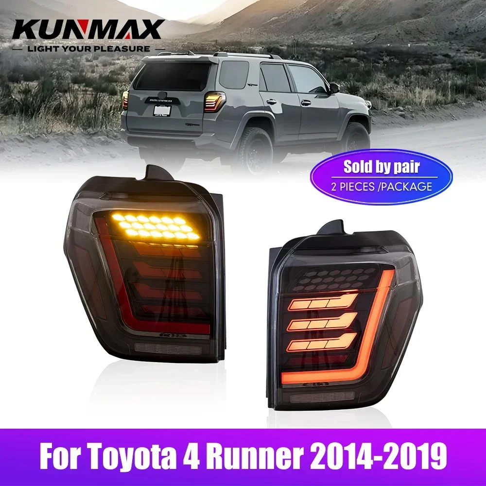 Par de luces traseras LED para Toyota 4 Runner 14-19 DRL señal de giro de freno inverso conjunto de luz trasera de coche Plug And Play