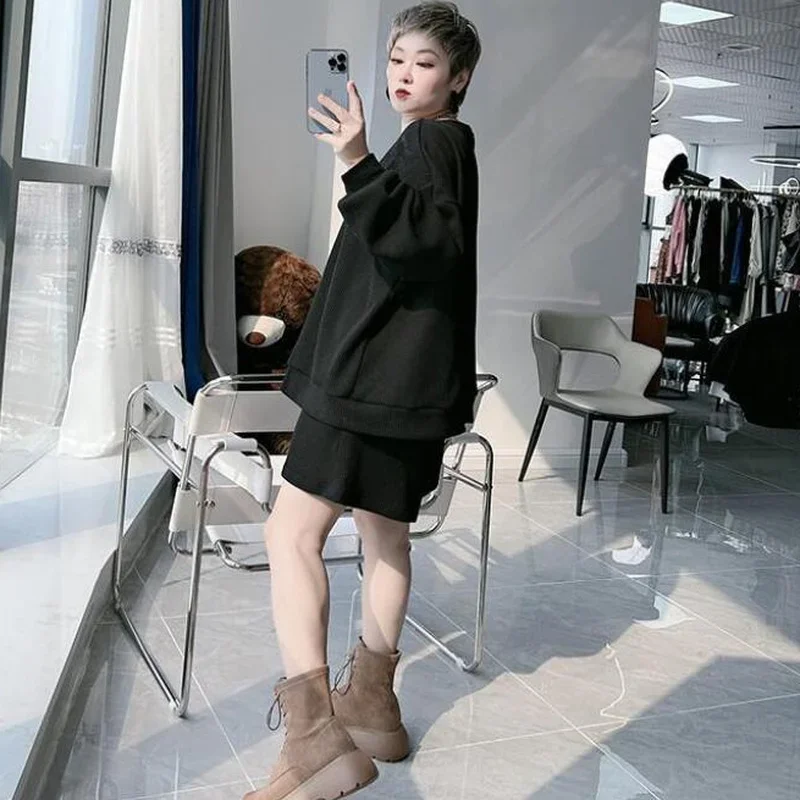 

Женские однотонные комплекты из двух предметов, повседневные, свободные, с винтовой резьбой, спортивная уличная одежда в корейском стиле, модная, уютная, молодежная, весенняя, красивая