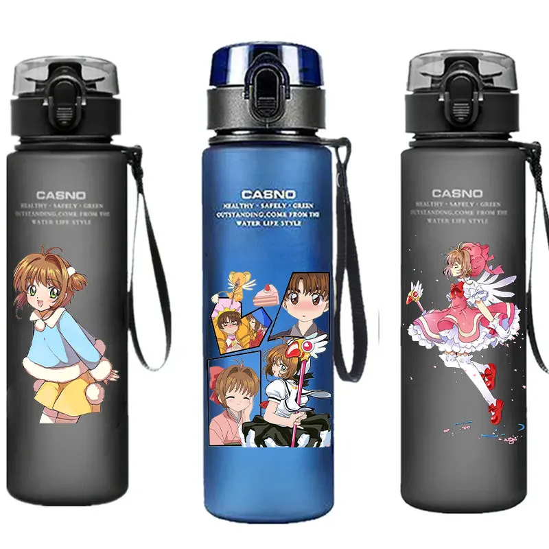 KINOMOTO SAKURA 560ml Water Cup Keruberosu Drinking Water Bottle Outdoor Large Capacity Sports Students Portable Plastic Bottle