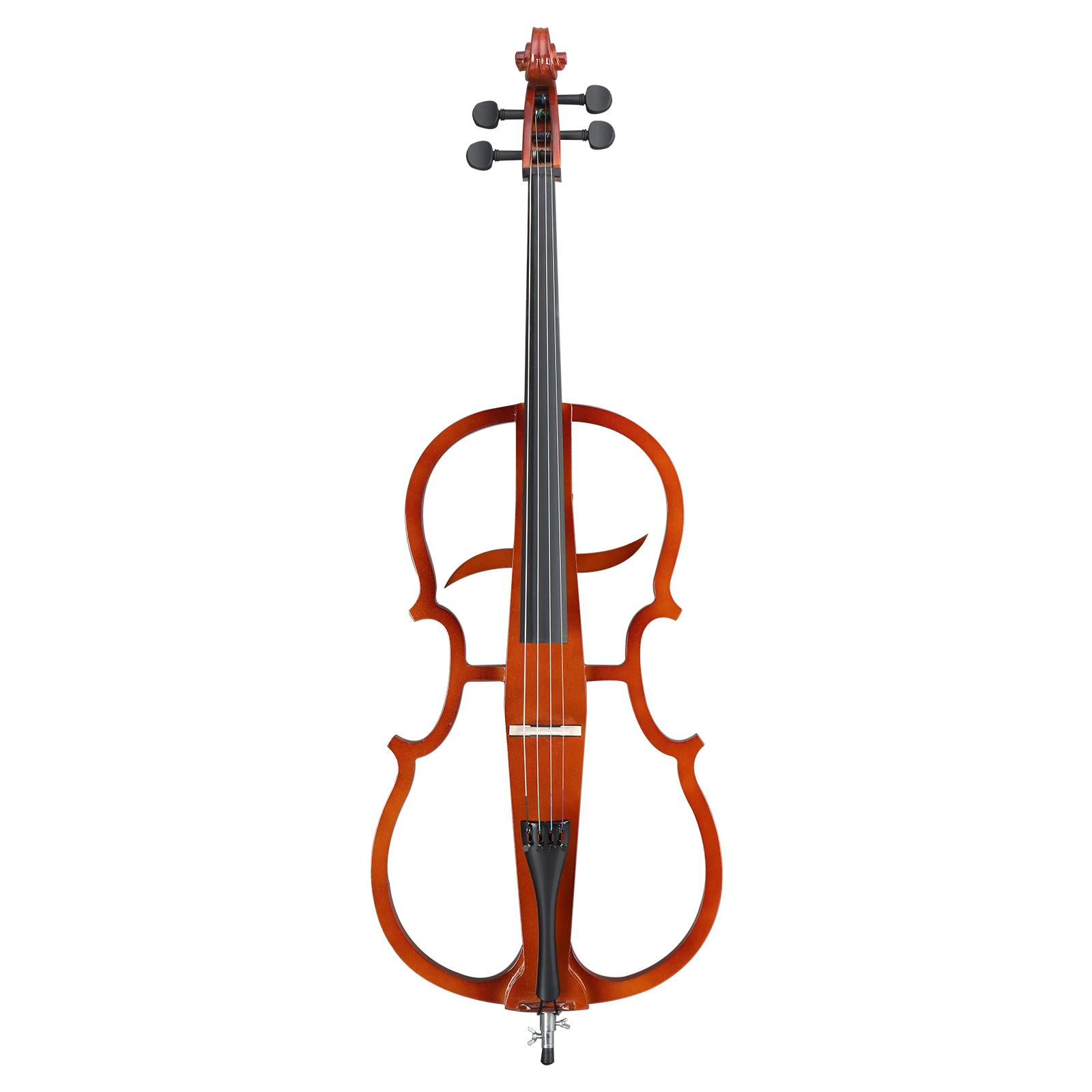Violonchelo de estilo eléctrico 4/4 de tamaño completo con estuche arco colofonia auricular línea de conexión Natural