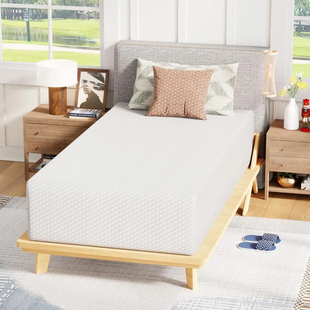 مرتبة إسفنجية ميموري فوم متوسطة الحجم مقاس 14 بوصة - تخفيف الضغط، نوم مبرد للأطفال والكبار