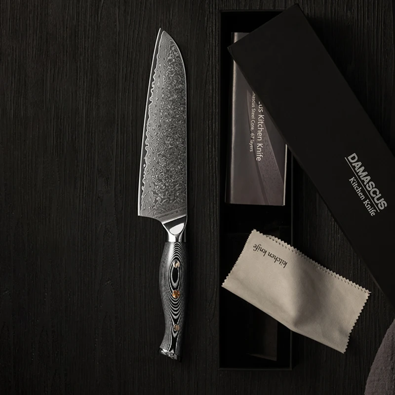 

7,3-дюймовый нож Santoku, 67-слойный дамасский стальной нож VG-10, ручка G10, нож шеф-повара, профессиональный японский кухонный нож для нарезки