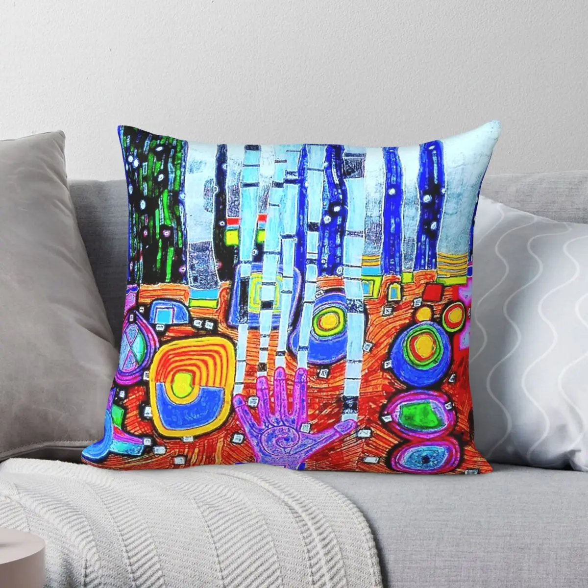 Hundertwasser Catch A Falling Star Pillowcase Polyester Linen Velvet Printed Zip Decorative Throw Pillow Case Room Cushion Cover