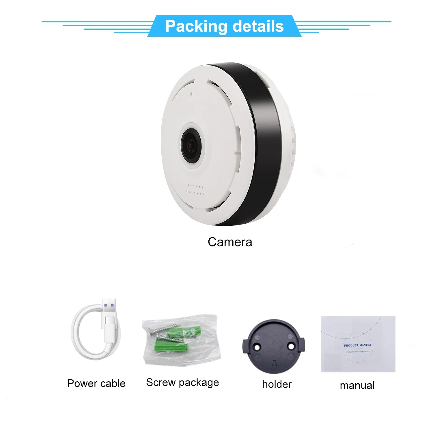 Caméra de surveillance panoramique avec vision nocturne, V380 Pro, WiFi, 1080P, Guardian Fisheye IP, sécurité, résistant à 360