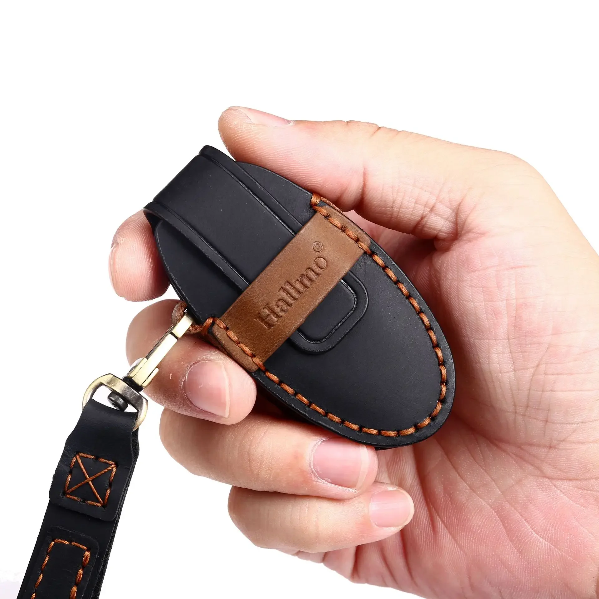 Luxury Leather Car Key Case Cover Fob Protector Keyring for Nissan Patrol Y62 Accessories 2021 5 Button Keychain Holder Shell