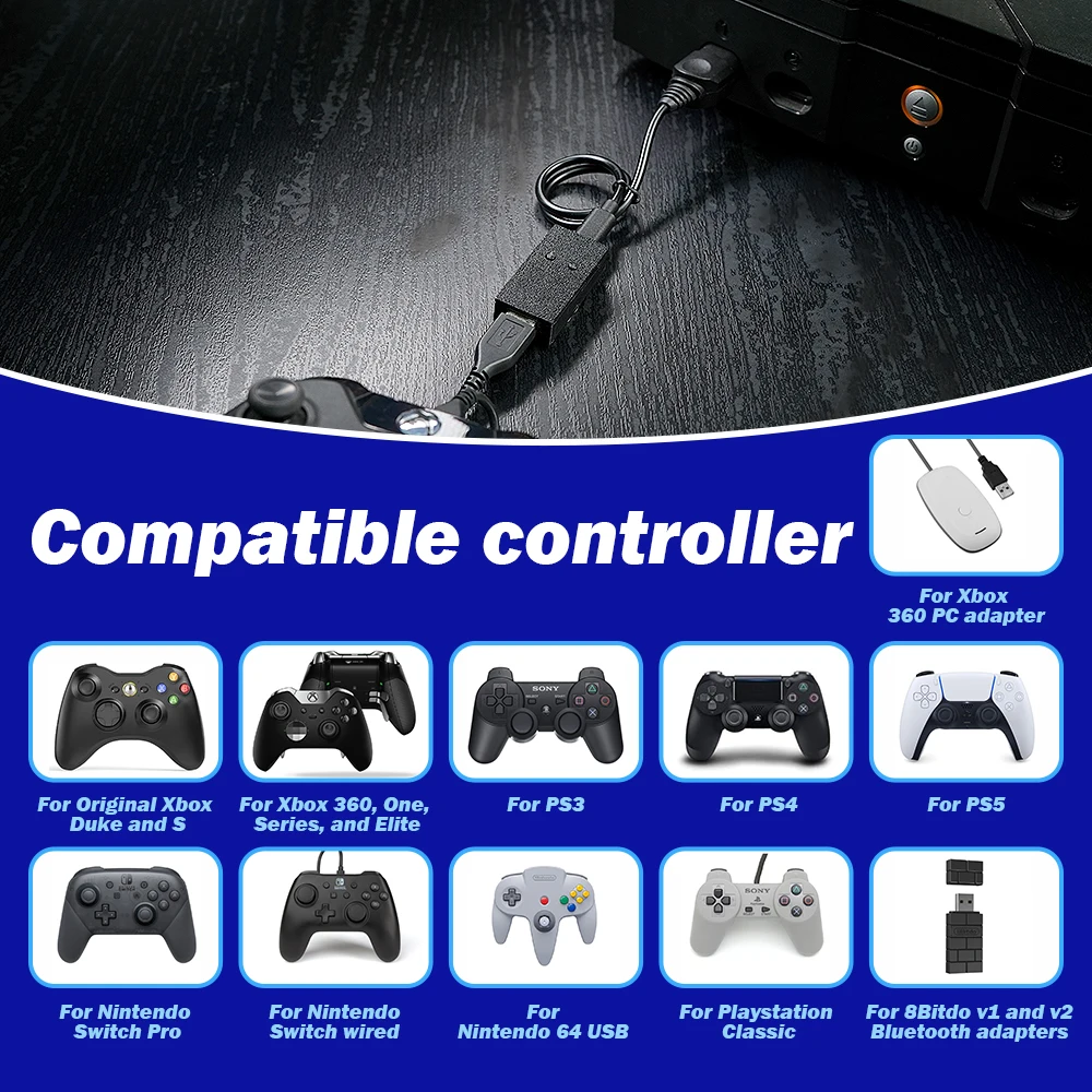 Mini adapter kontrolera OGX do oryginalnego kontrolera Xbox/PC/PS3/Switch przewodowy konwerter gamepada do konsoli Xbox 360/Xbox Series X sterowanie