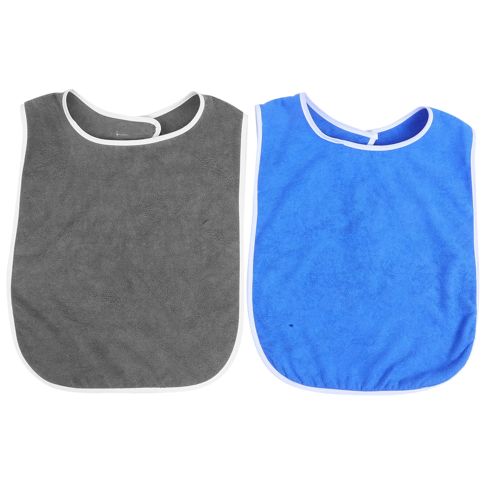 

2pcs Double-Sided Warmth Bibs For Elderly Adjustable Soft Washable Reusable Food Stain Protection Dining Adult Care Accessory