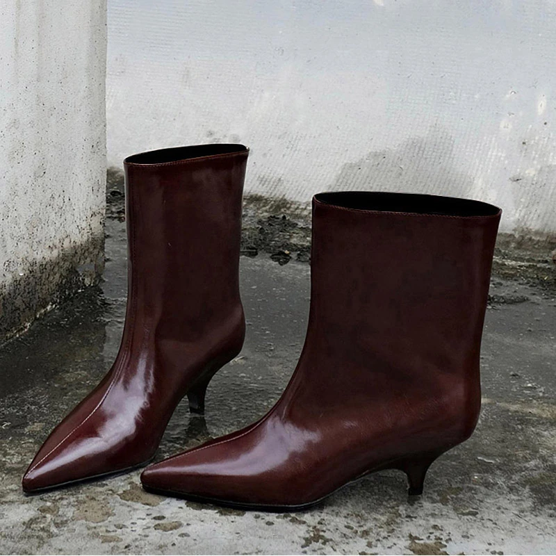 

Модные ботинки на шпильке, женские модные нескользящие ботинки в стиле вестерн на шпильке с острым носком