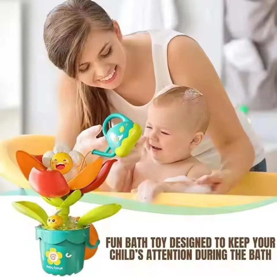 Girasole Giocattoli da bagno Acqua attivata Fioritura Doccia Spray Divertimento Tempo di bagno Gioco interattivo d'acqua per bambini Baby Safe Eco Frien B5N9