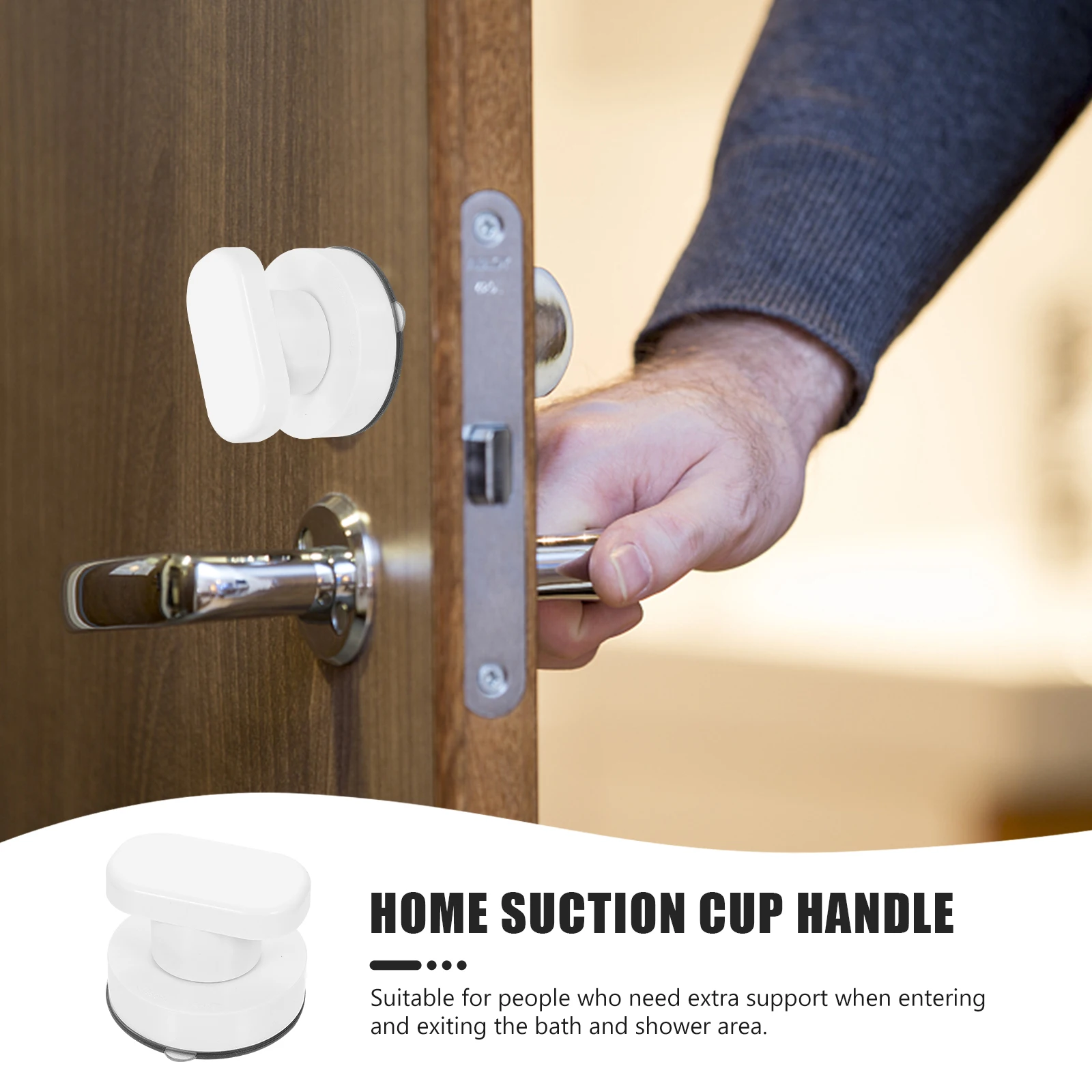 

No Drill Handle Suction Cup For Bathroom Shower Safety Bar Plastic Grab Rail Door Pull Home Hotel Office Glass Window