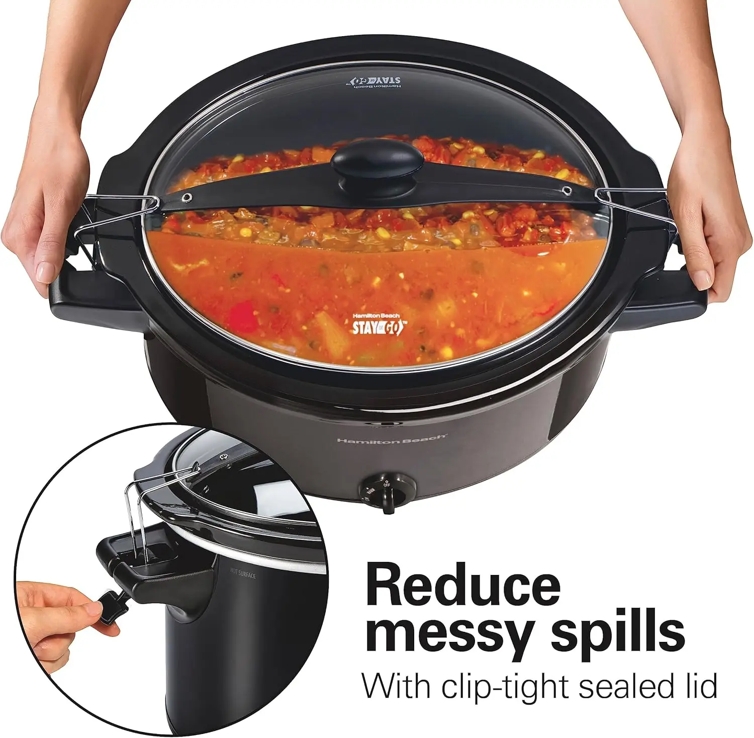 أداة فتح العلب الكهربائية الأوتوماتيكية لطباخ بطيء ، أو البقاء أو التنقل مع قفل غطاء ، غسالة صحون آمنة ، 2 في 1 ، كبيرة جدًا ، 10 كوارت