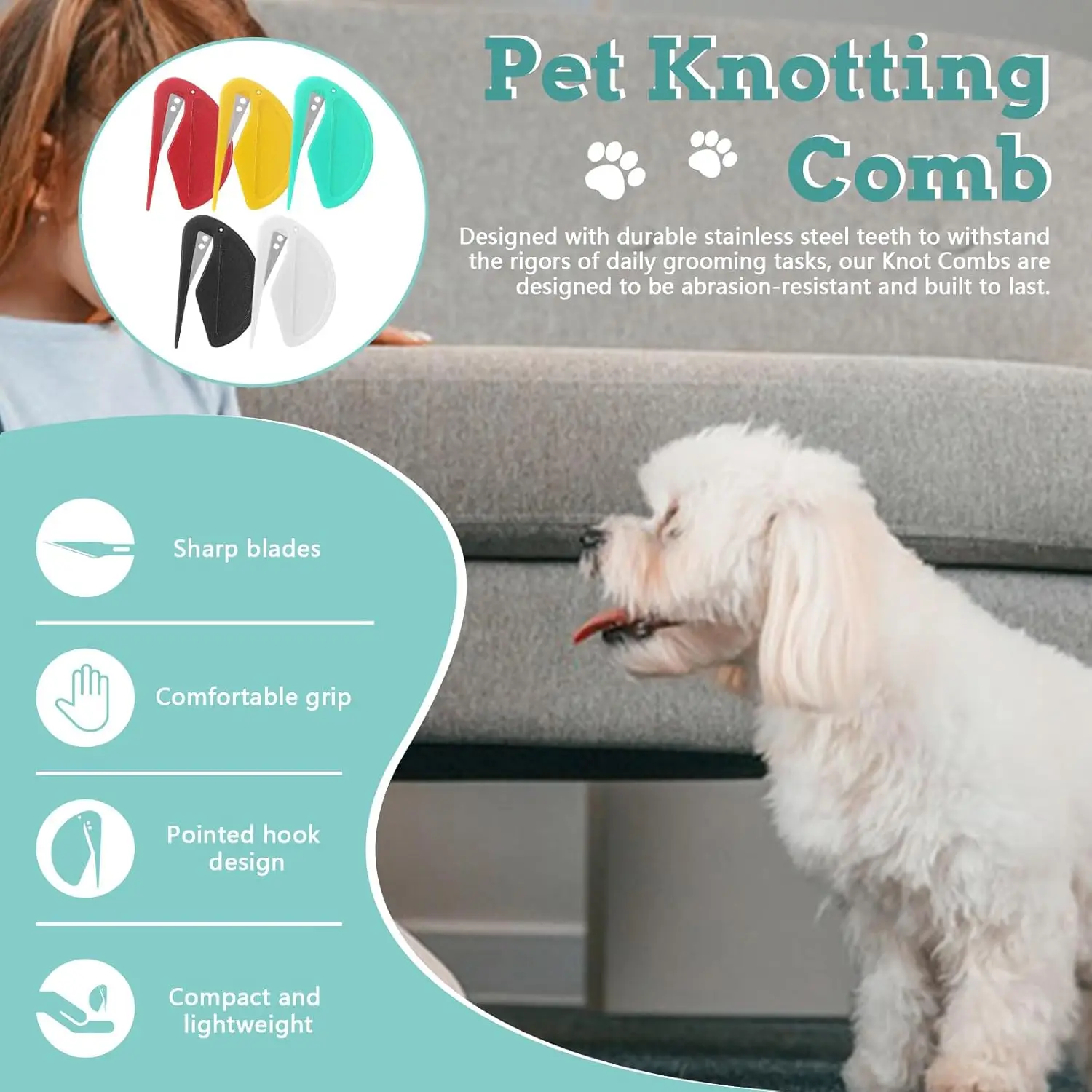 المهنية الحيوانات الأليفة Dematting مشط وفك تشابك للقطط الكلاب الاستمالة عقدة القاطع معطف مزيل ذرف أداة مزيل الشعر