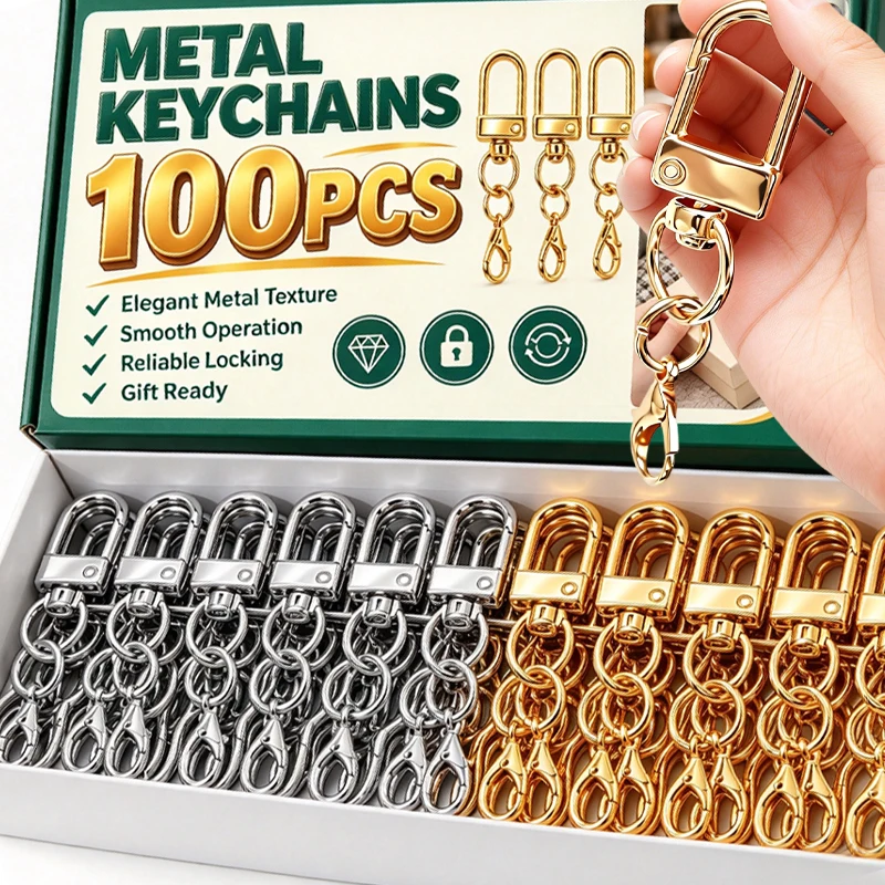 100/10x Alloy Snap Rotating Clasp Lobster Clasp Hooks High Quality Alloy Keychain Hooks Metal DIY Crafting Decoration Supplies