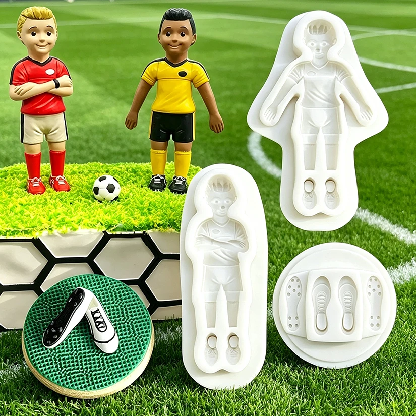 Fußballspieler-Stiefel Silikon-Zuckergussform Cupcake-Backform Fondant-Kuchendekorationswerkzeuge – Detail 1
