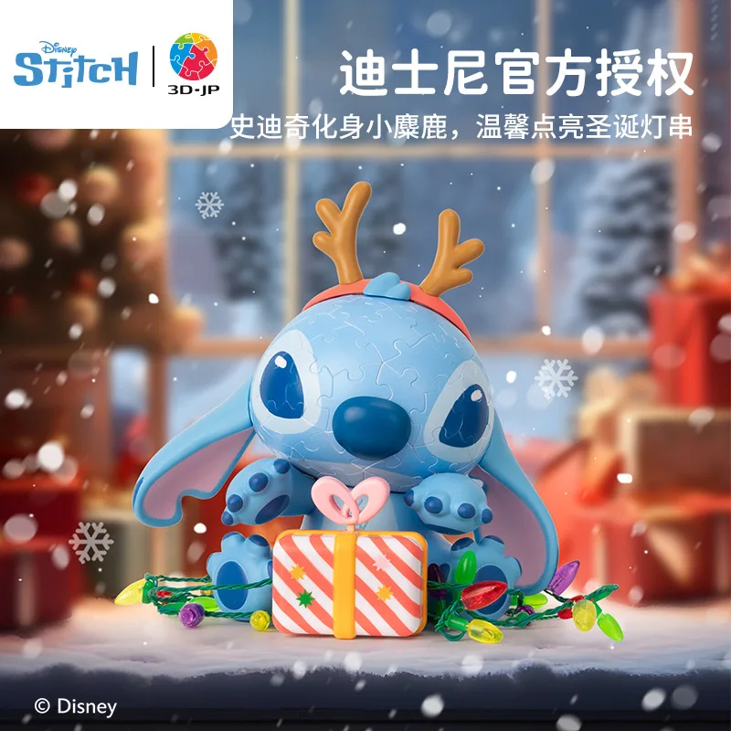 New Disney Lilo & Stitch 3D Puzzle Toys Anime Stitch Christmas Series 3D Puzzle Night Light Girls Kawaii Stitch Night Lamp Gifts