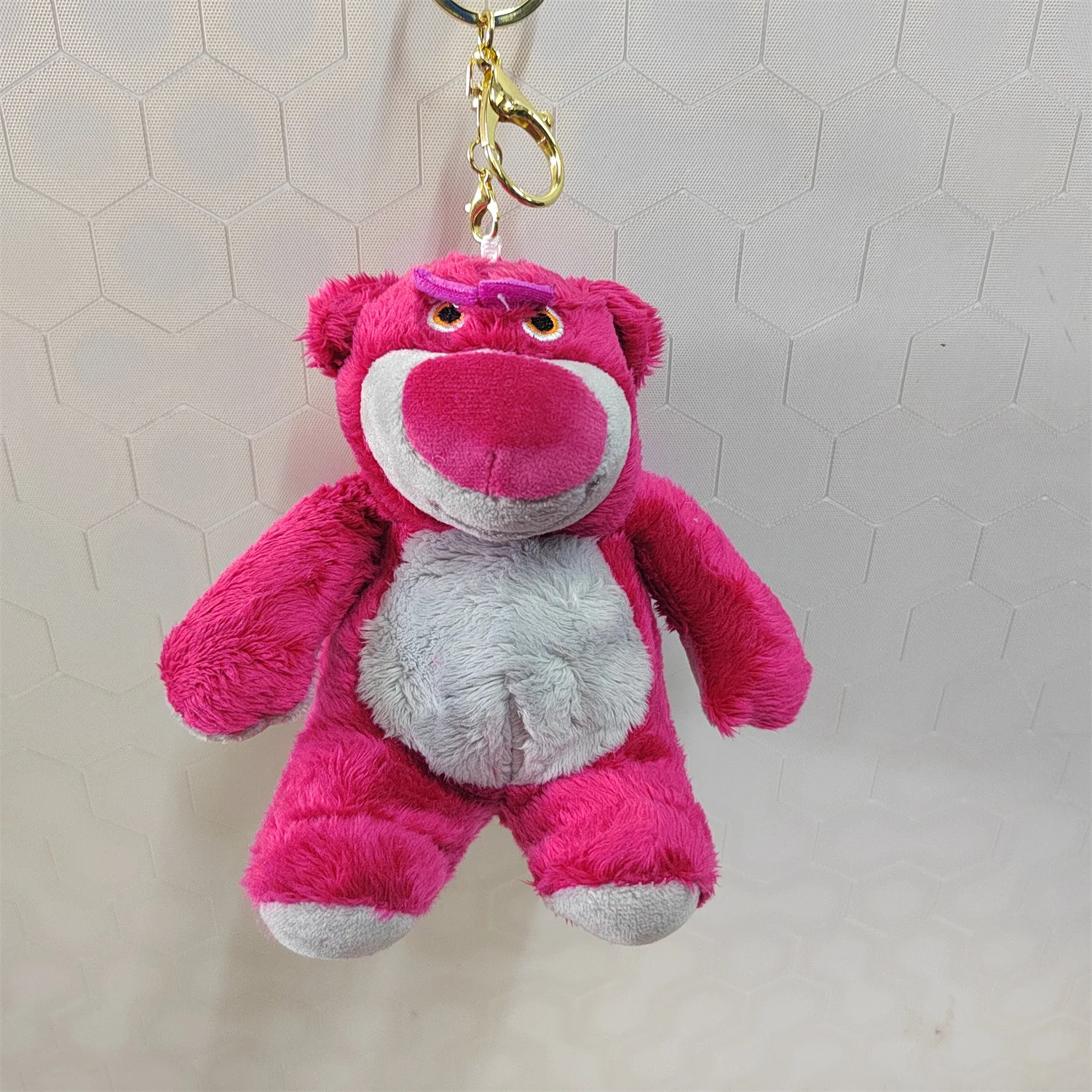 Disney Toy Story Lotso Huggin Bear Keychain Doll Plush Toy Backpack Pendant