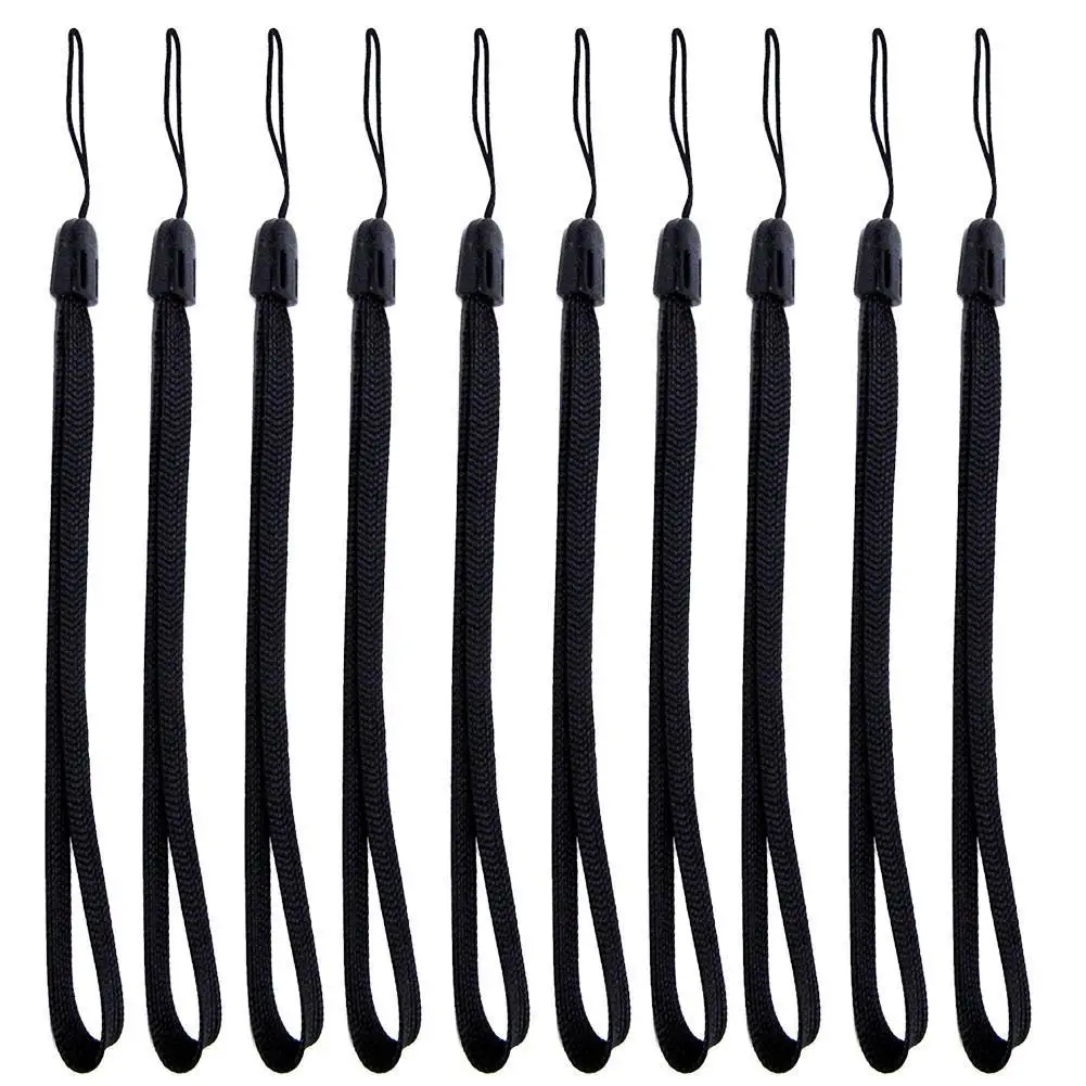 10pcs Black Camera Hand Wrist Strap 18cm Comfortable Secure Anti-Drop Lanyard Photography Outdoor Use  Pine Rope Selfie Mobile