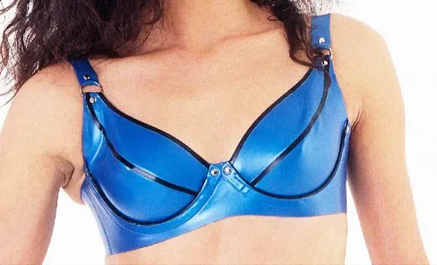 

Latex/Rubber/Fetish/Catsuit/Costume/Masquerade/sexy/party/blue bra swimsuit suit party xs-xxl 0.45mm