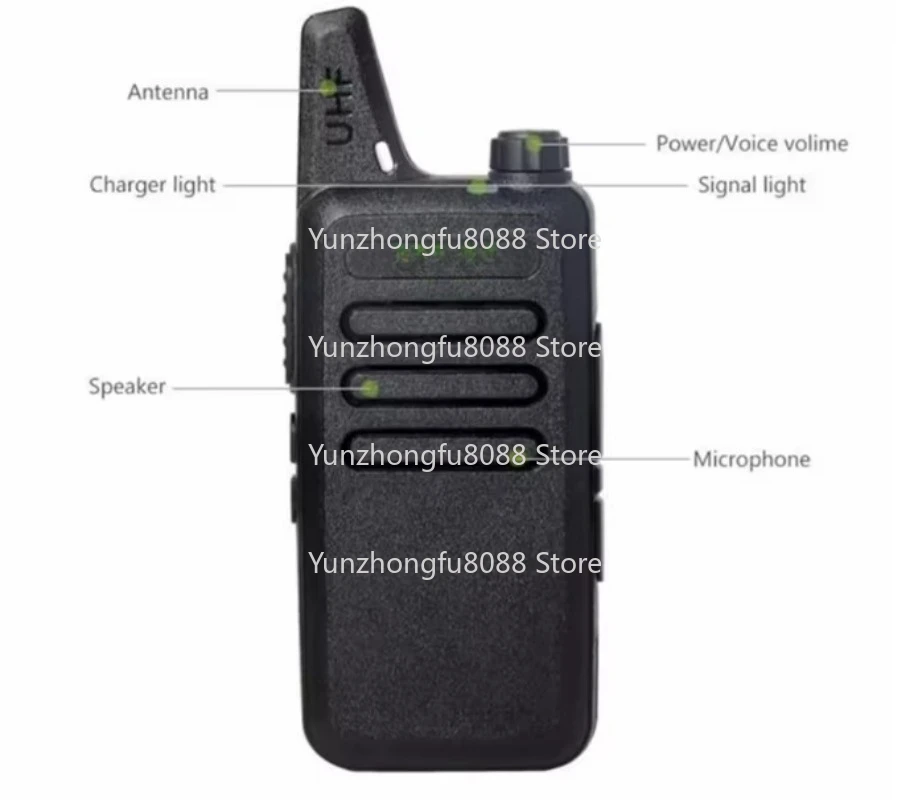 KD-C1 Mini Analog Radio UHF 400-480 Trillion Hz Single Band, Communication 3w Power Supply Professional Radio