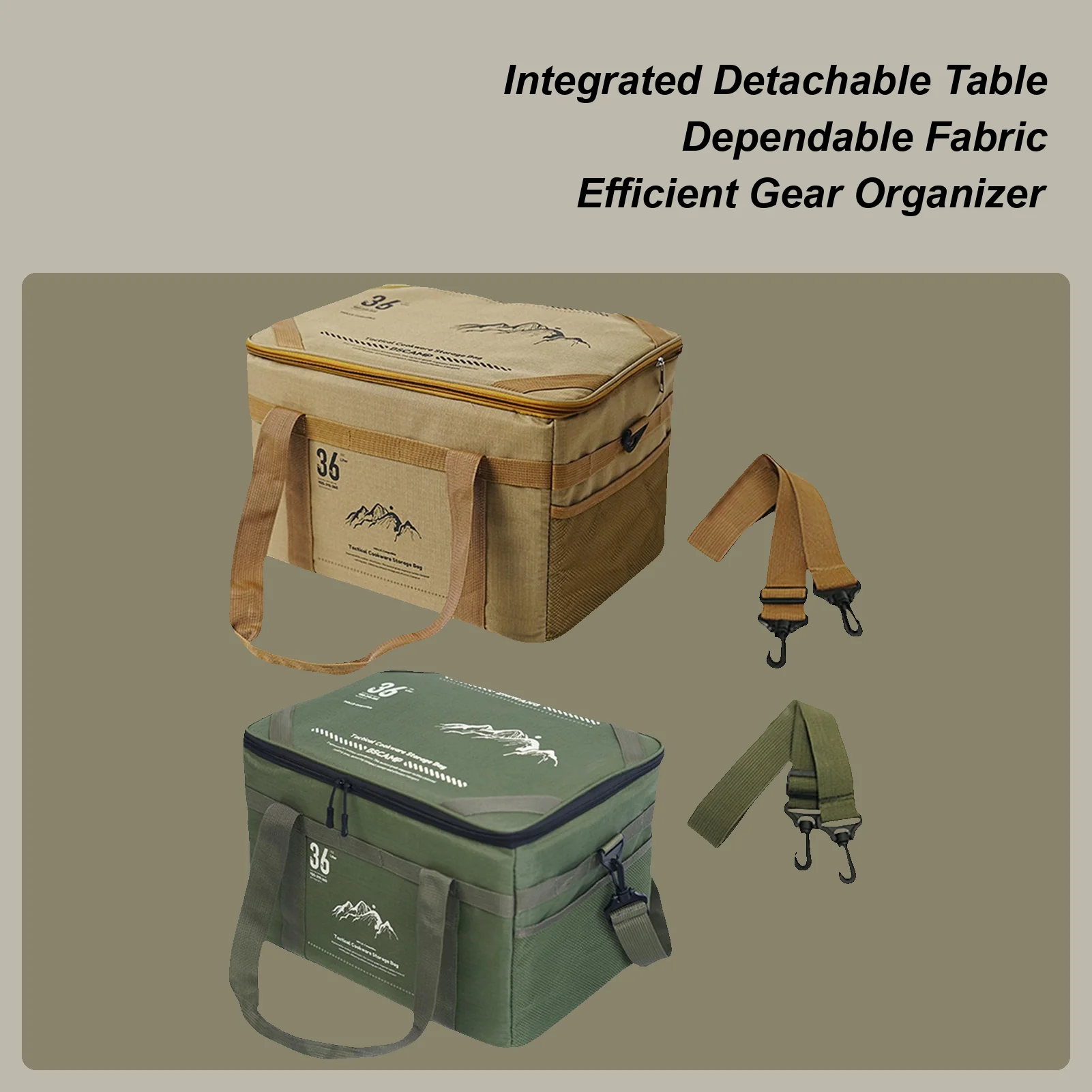 

Органайзер для кухонной утвари, сумки для кемпинга для пеших прогулок, 36 л, большая вместительная сумка для хранения походного снаряжения с столешницей для улицы