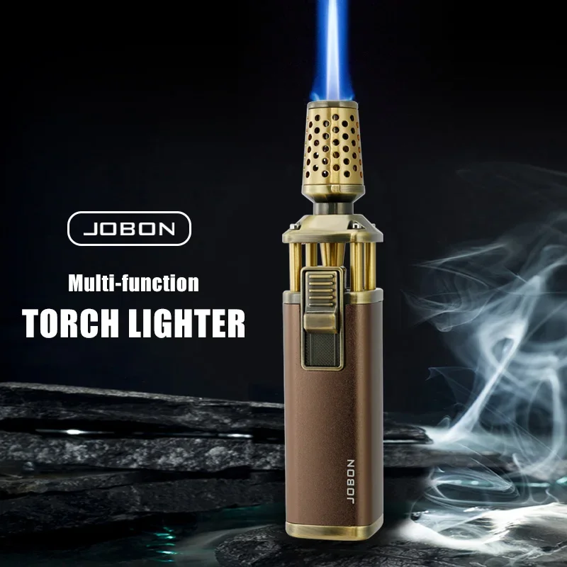 JOBON Strong Blue Flame Inflatable Lighter Multifunctional Purpose 360° Inverted Use One Key Lock Fire Gun Lighter