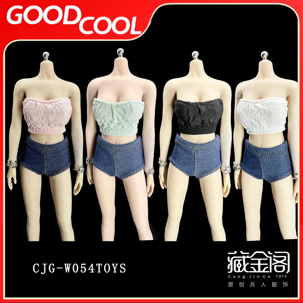 CJG-054 1/6 Scale Female Soldiers Sexy Wrinkled Chest Cover Breast Wrap Vest Top Clothes Model For 6 Inch Action Figure Body