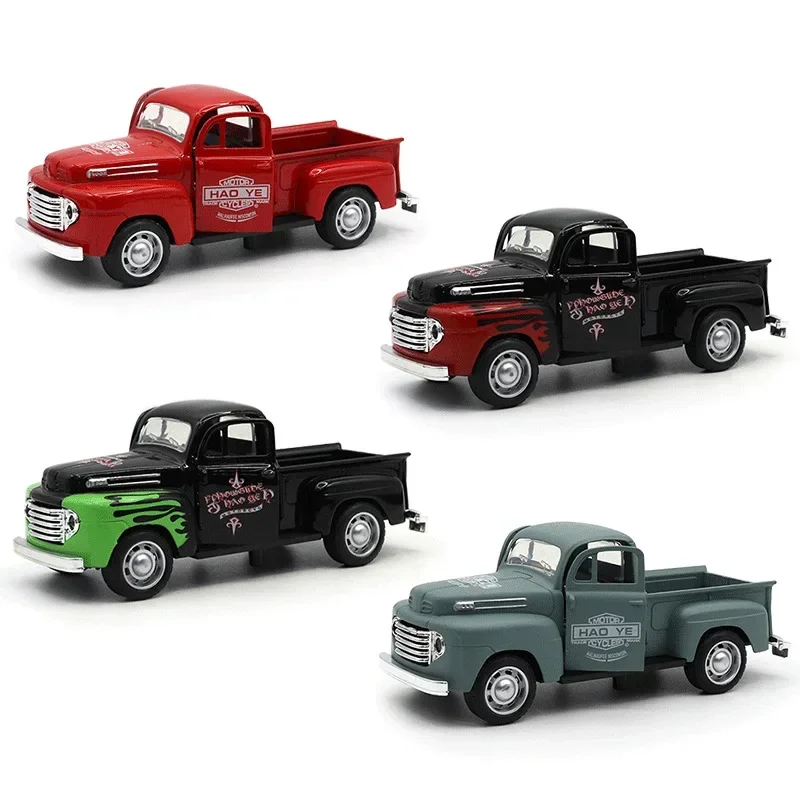 2024 New 1:32 Alloy Pickup Classic Car Model Children's Toy Car Ornament Pullback Car Model Boy Toy Mini Model Home Decoration