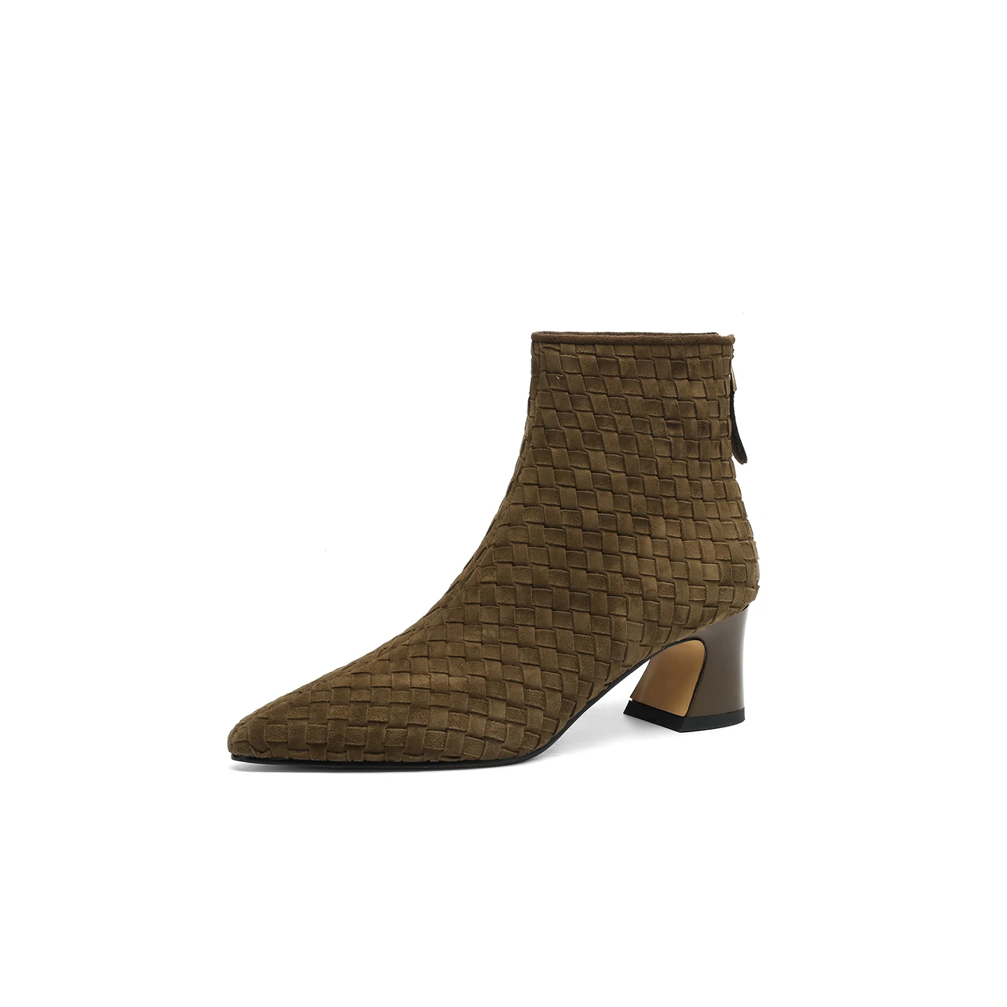 اليدوية جلد طبيعي أشار تو المنسوجة فضفاضة الأكمام إسفين حذاء من الجلد المرأة الأحذية الحديثة الانزلاق على المرأة مضخات عالية الكعب #6