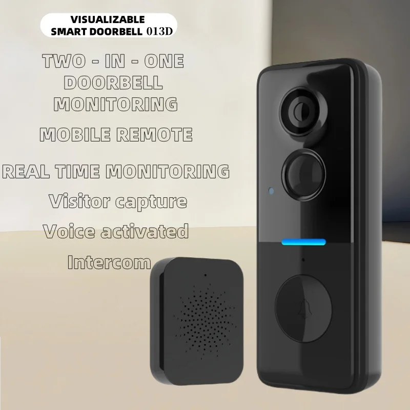 

Tuya 1MP видео дверной звонок PIR обнаружение движения Wi-Fi цифровой дверной глазок с камерой и записью беспроводной дверной звонок для улицы