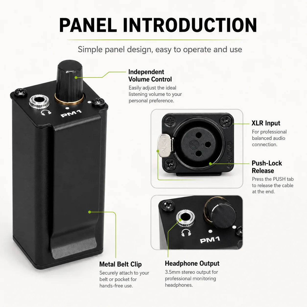 Stereo headphone amplifier, portable monitoring headphone amp, single-channel to 3.5MM audio converter
