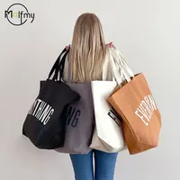 Bolso de mano de lona de gran capacidad con letras adicionales, Bolsos de playa a la moda, bolso de compras de viaje reutilizable, bolso de supermercado, Bolsos para Mujer