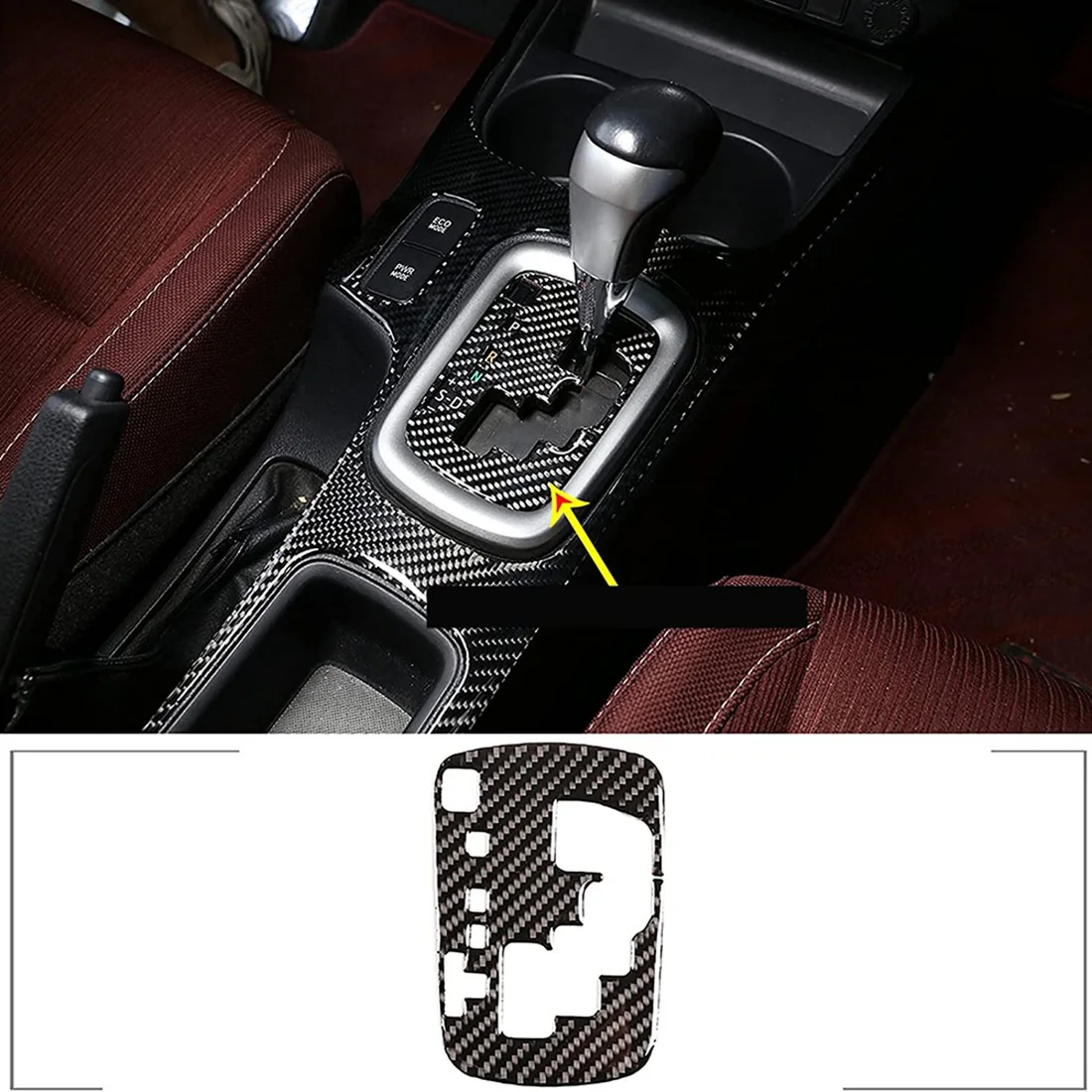 For Toyota Hilux 2015-2021 Soft Carbon Fiber Car Central Control Gear Shift Indicator Stickers Interior