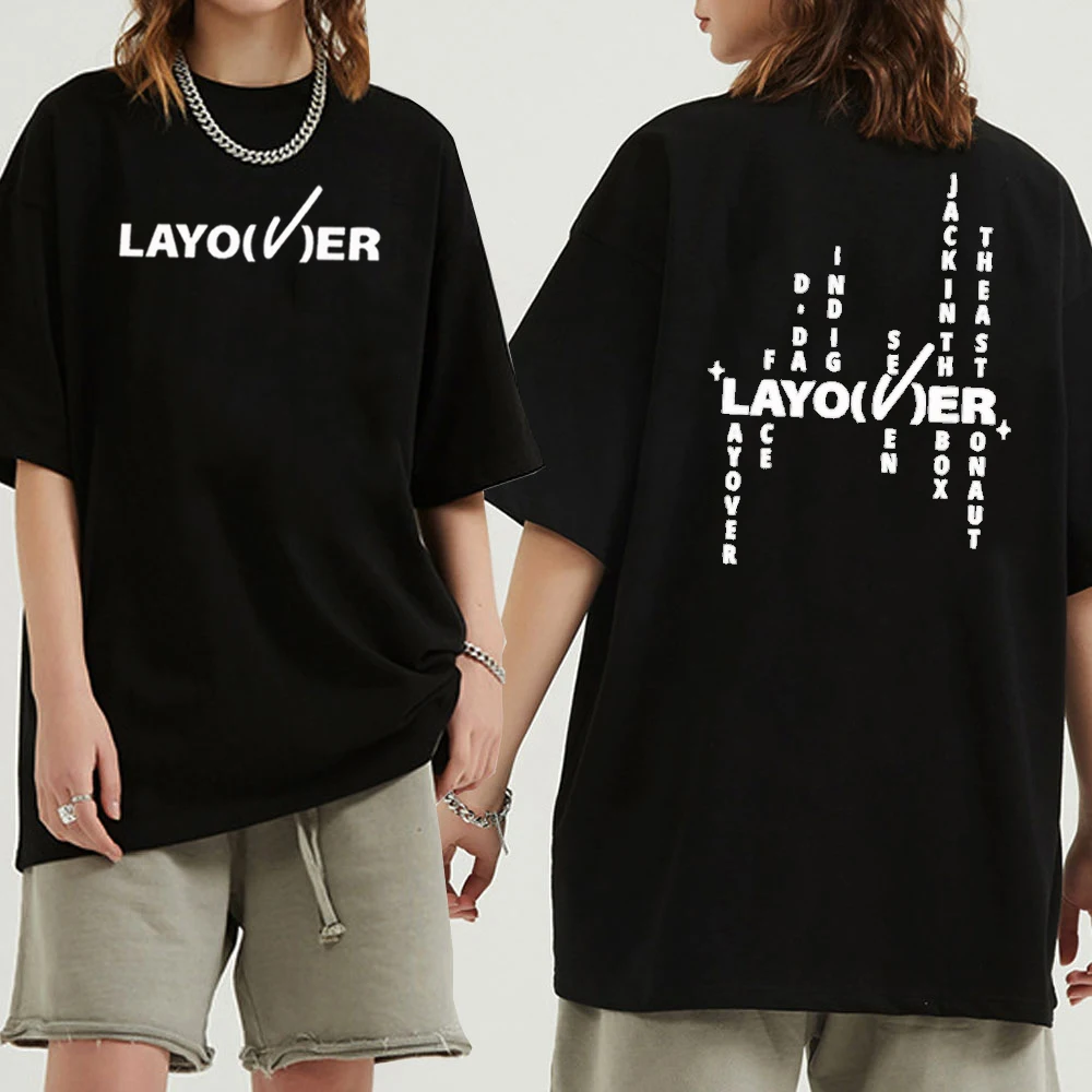 Layover Shirt V Shirt Music Shirt Layover Graphic Tee Gift for Him Gift for Her O-Neck Short Sleeve Shirts