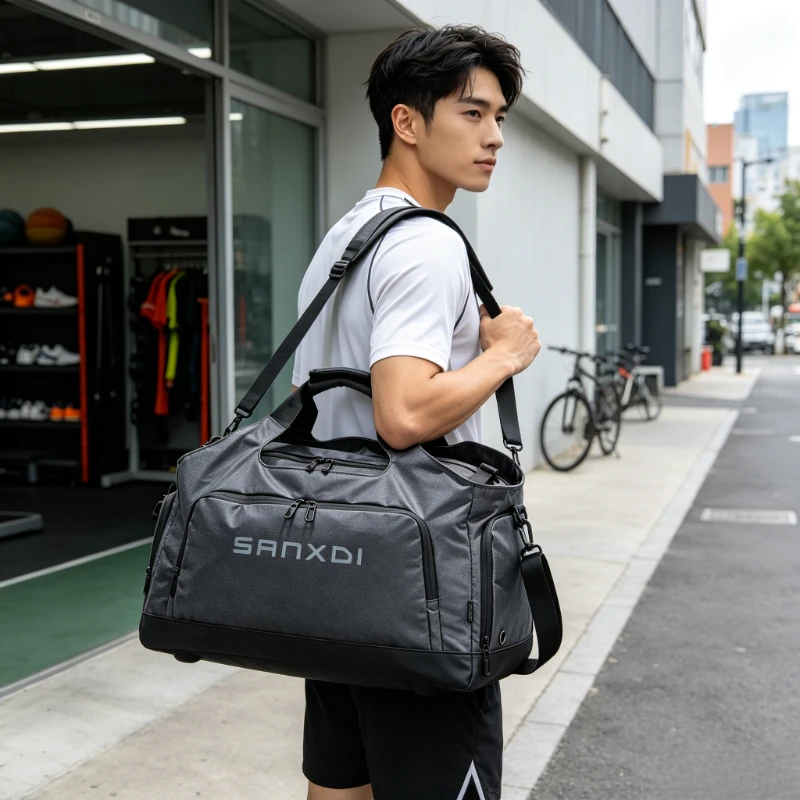 Dry Wet Separation Large Capacity Sports Gym Crossbody Bag,Scratch Resistant Water Repellent Training Luggage for Outdoor Travel